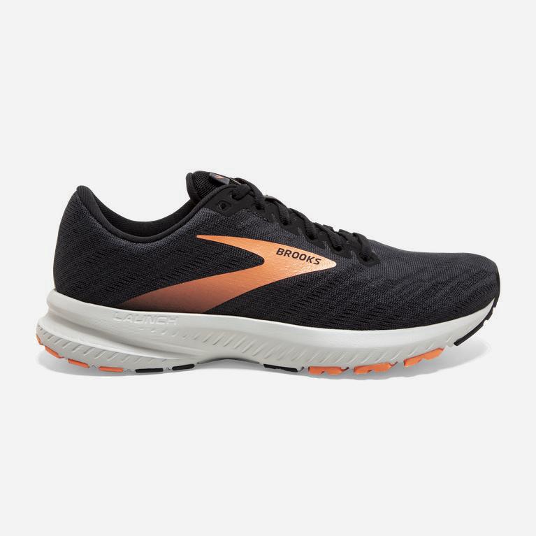 Brooks Launch 7 Womens Road Running Shoes - Ebony/Black/Cantaloupe - Philippines (620317CVI)